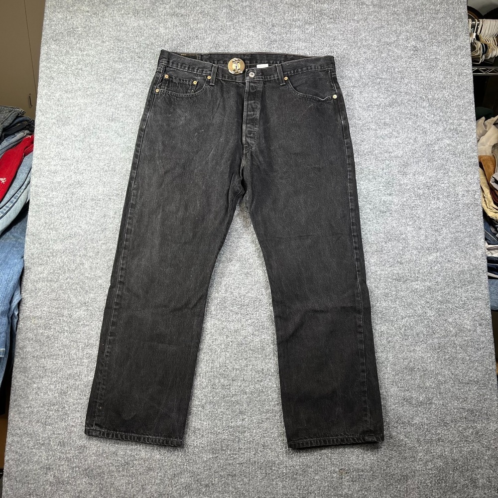 Levi's 501 Jeans Men's Gray Denim Pockets Classic Straight Button Fly - 40X29